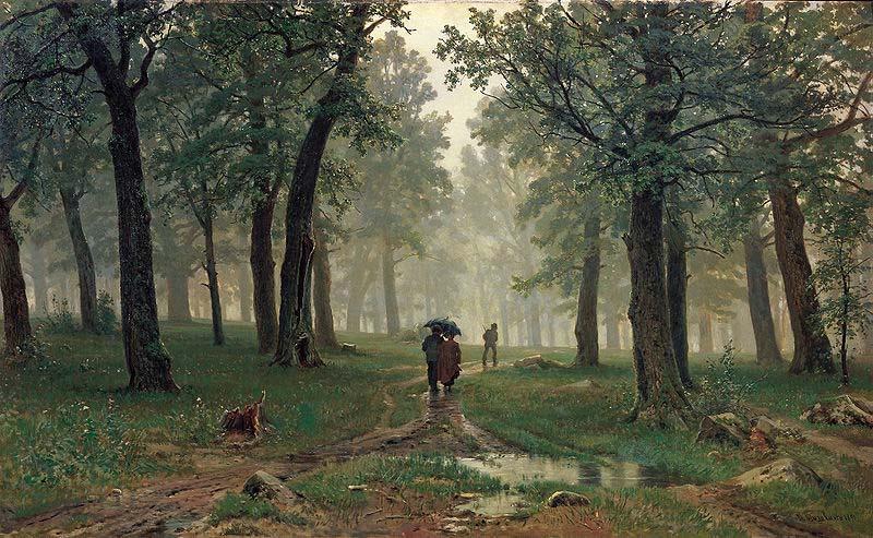 Ivan Shishkin Rain in an Oak Forest oil painting picture